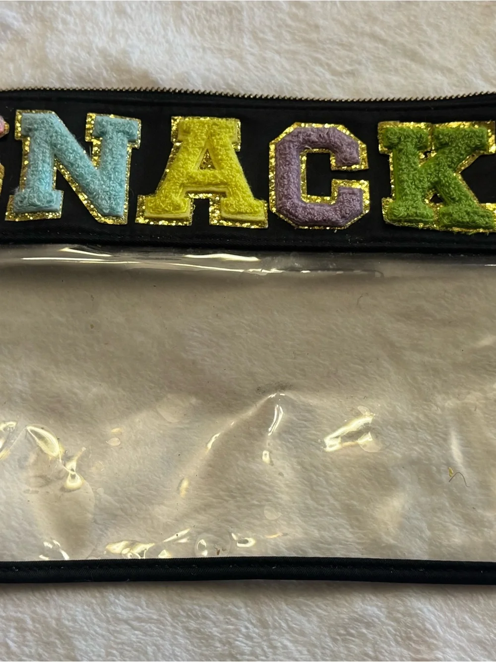 Kids Clear Pencil Case with Multicolored Letter Accents